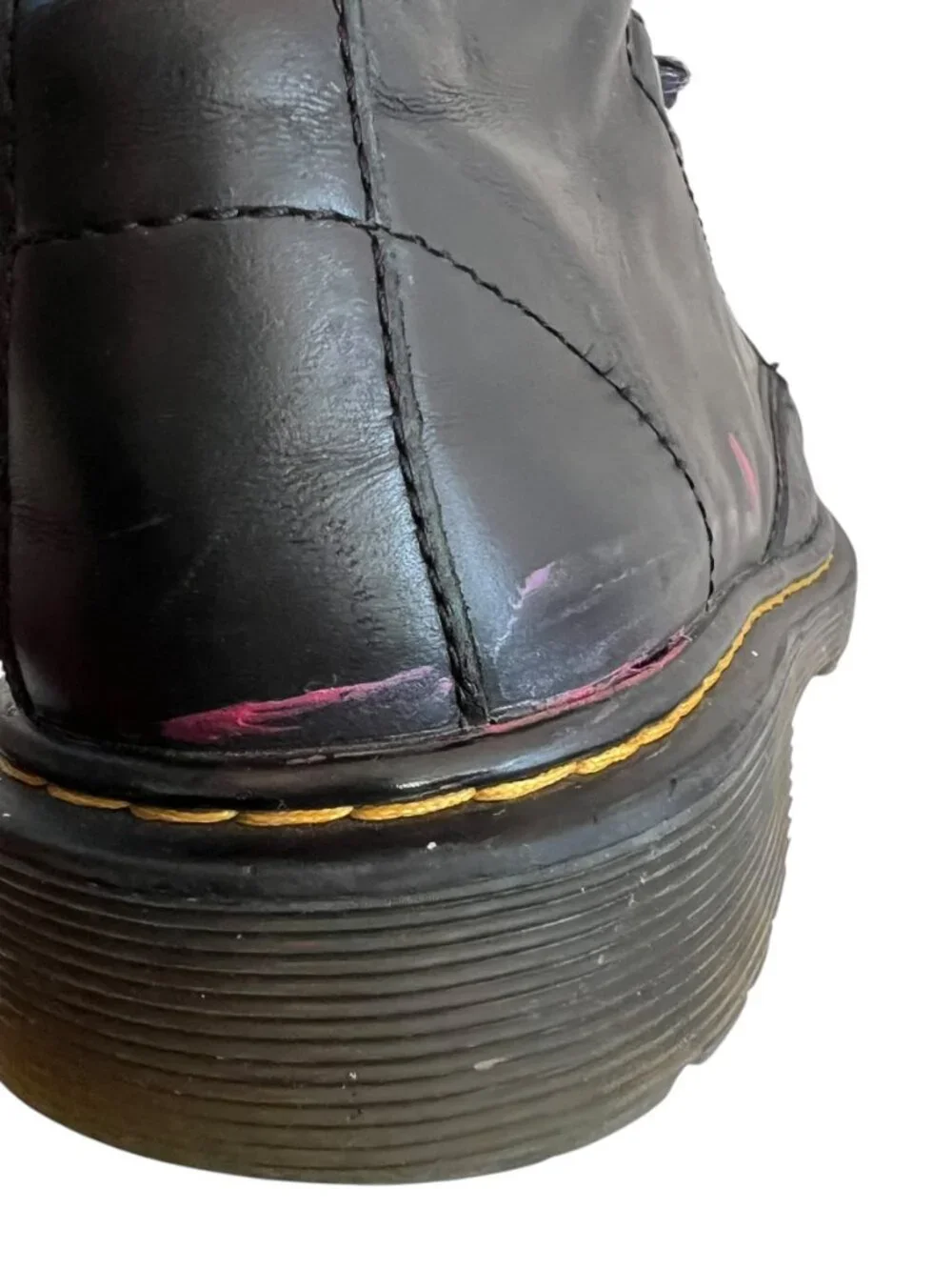 Dr Martens boots Youth 1460 Serena Faux Fur Lined Leather Lace Up black size 5